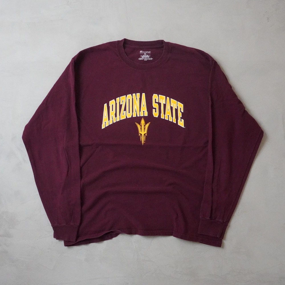 Champion Arizona State Sun Devils Long Sleeve T-Shirt Maroon Mens XL NCAA ASU